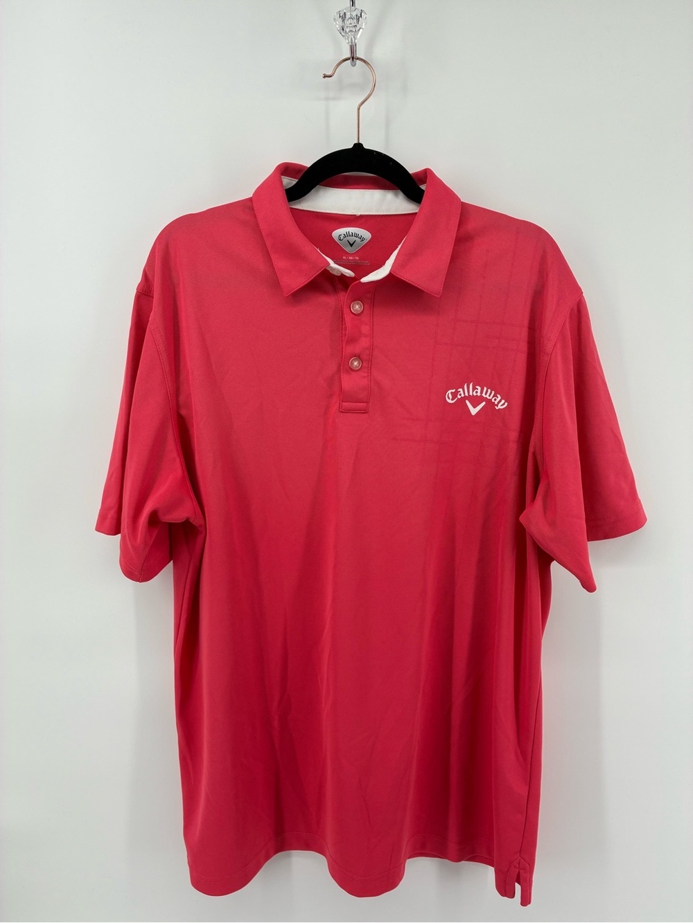 Callaway Pink Polo with White Contrast Collar